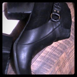 Black Leather/Suede Ankle Booties lightly worn